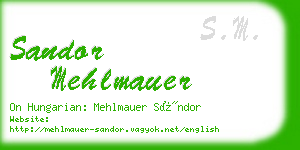 sandor mehlmauer business card